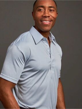 Collars & Co Men's Light Blue Stretch Polo Shirt
